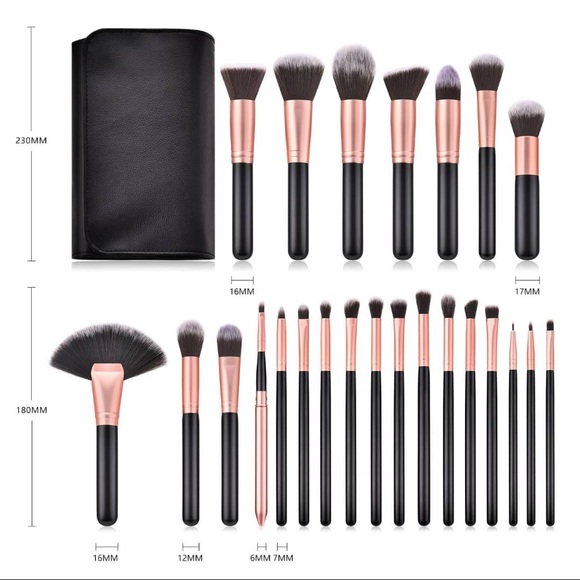Beauty Creations 24 Pc Brush Set - Beautique cosmetics Makeup brushes set with 24 beautiful pcs